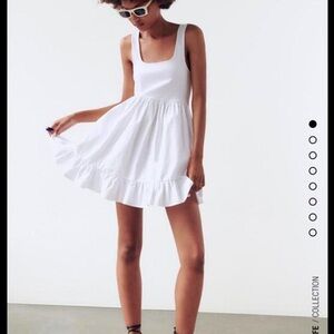 NWOT Zara White Mini Dress Sleeveless, S